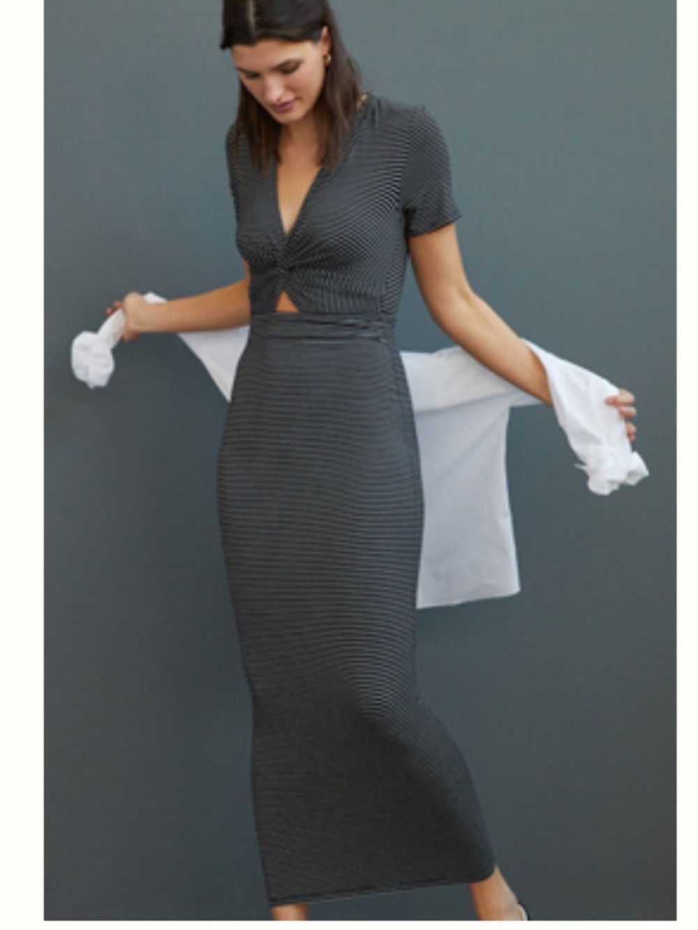 Favorite daughter anthropologie Striped Twist-Front Dress xs
